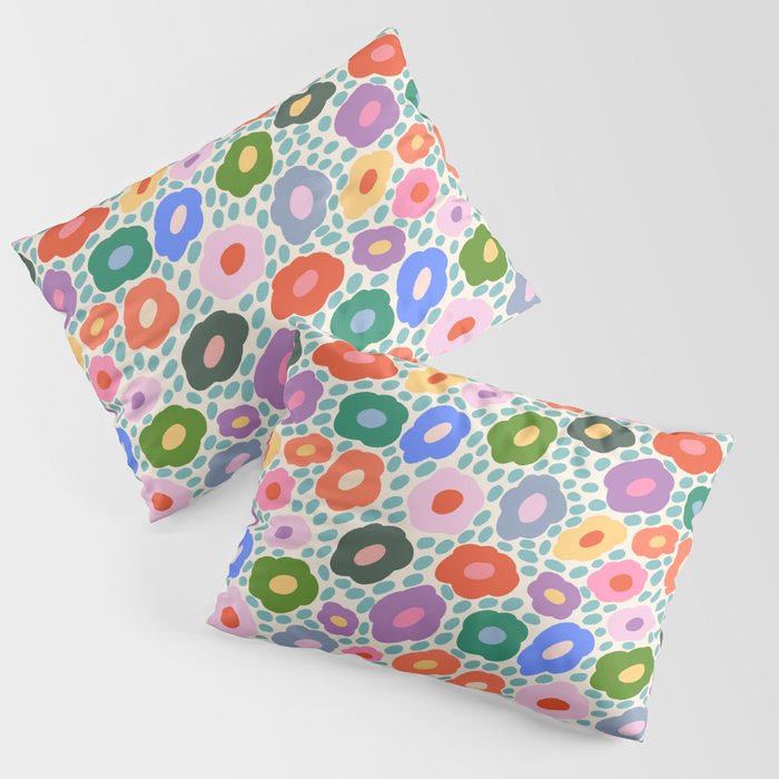 Happy Colorful Flower Pillow Sham Gallery Image 3