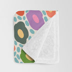 Happy Colorful Flower Throw Blanket Gallery Image 3