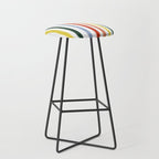 Classic Summer Watercolor Stripes Stool Gallery Image 1