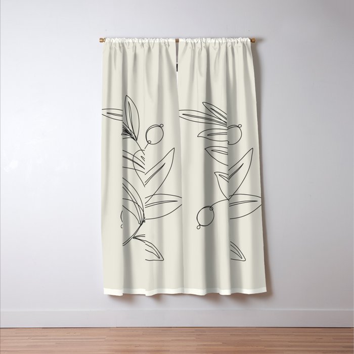 Line Olive Branch Window Curtain Gallery Image 3