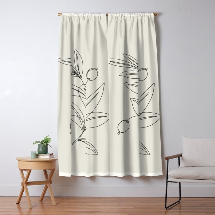 Line Olive Branch Window Curtain Gallery Image 5