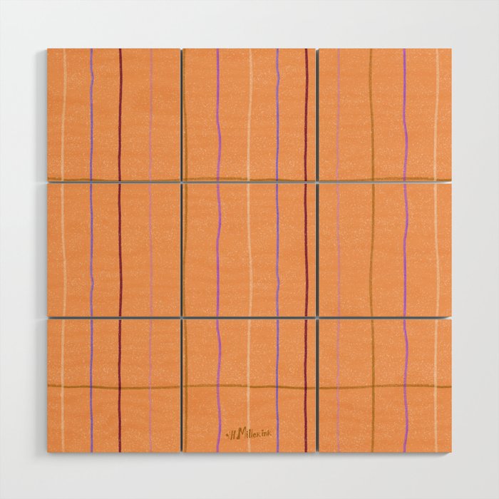 Textured Picnic Pattern in Calm Peach Wood Wall Art Gallery Image 1