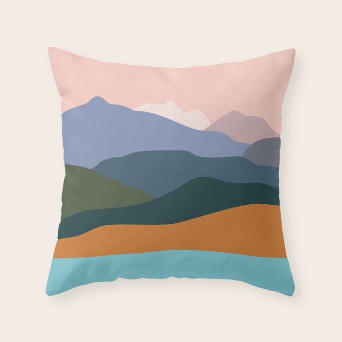 Mountains by the ocean. Throw Pillow Gallery Image 6