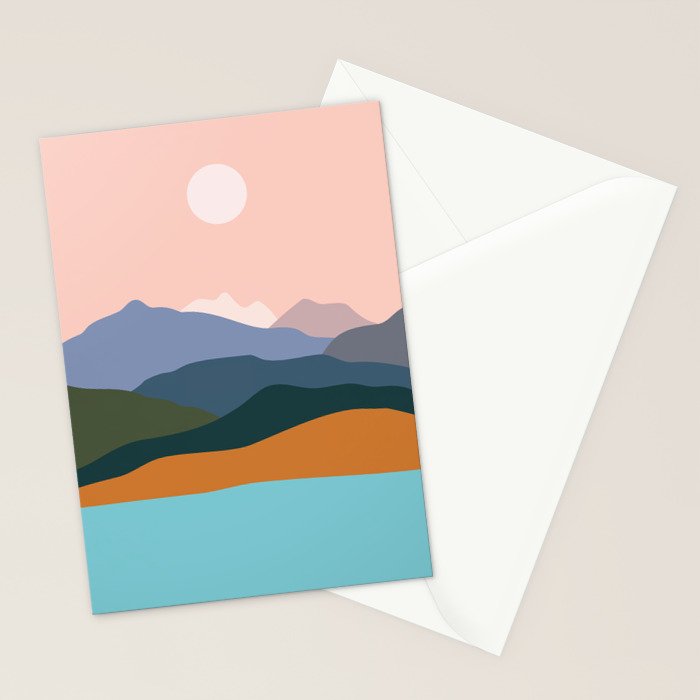 Mountains by the ocean. Stationery Card Gallery Image 2