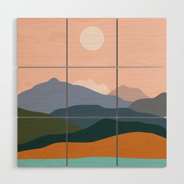 Mountains by the ocean. Wood Wall Art Gallery Image 1