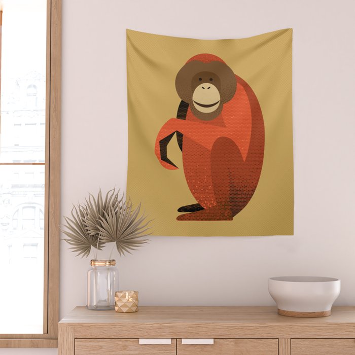 Whimsy Orangutan Wall Tapestry Gallery Image 2