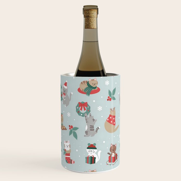Christmas Festive Cute Holiday Kittens Wine Chiller Gallery Image 2