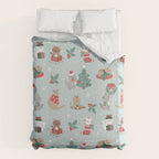 Christmas Festive Cute Holiday Kittens Duvet Cover Gallery Image 6