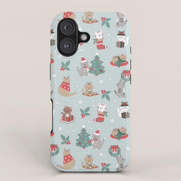 Christmas Festive Cute Holiday Kittens iPhone Case Gallery Image 1