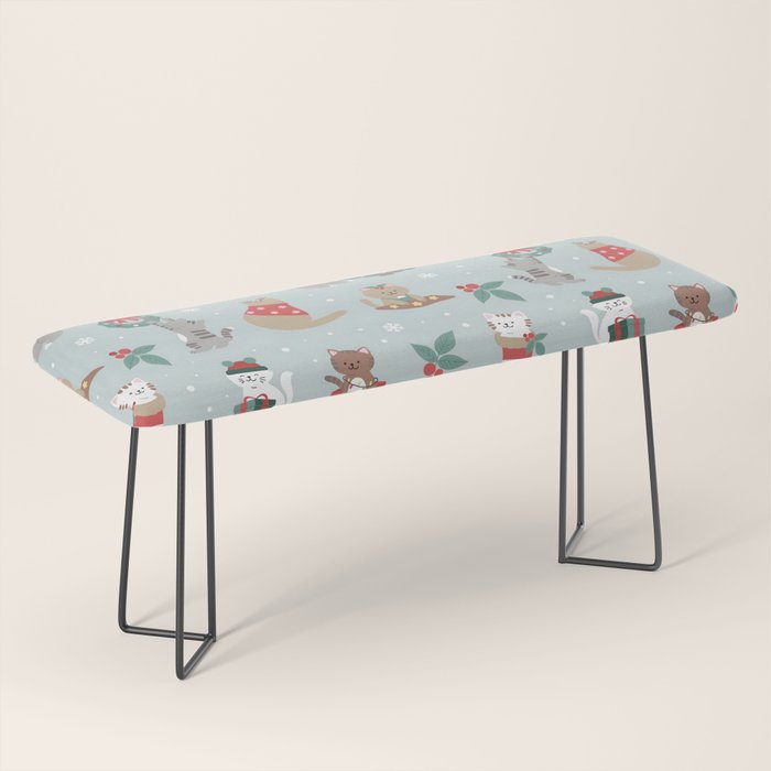 Christmas Festive Cute Holiday Kittens Bench Gallery Image 1