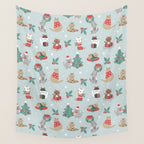 Christmas Festive Cute Holiday Kittens Wall Tapestry Gallery Image 4