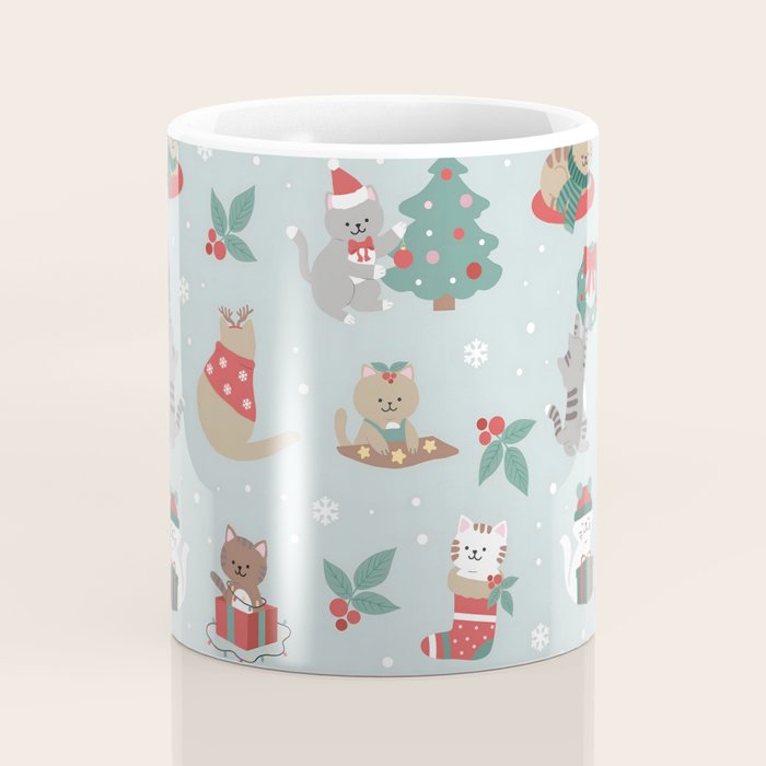 Christmas Festive Cute Holiday Kittens Coffee Mug Gallery Image 4