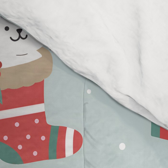 Christmas Festive Cute Holiday Kittens Comforter Gallery Image 4