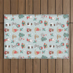 Christmas Festive Cute Holiday Kittens Outdoor Rug Gallery Image 1