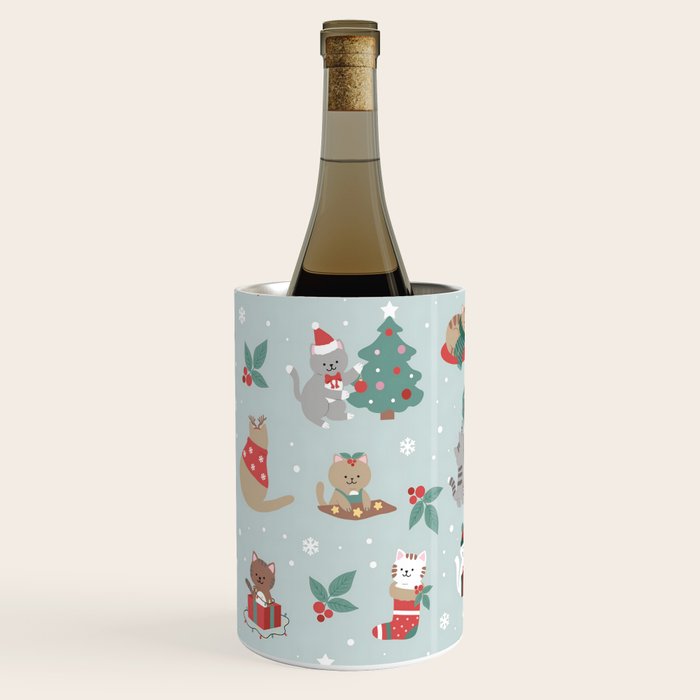 Christmas Festive Cute Holiday Kittens Wine Chiller Gallery Image 1