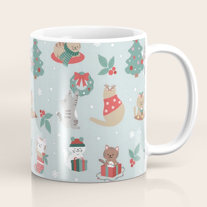 Christmas Festive Cute Holiday Kittens Coffee Mug Gallery Image 1