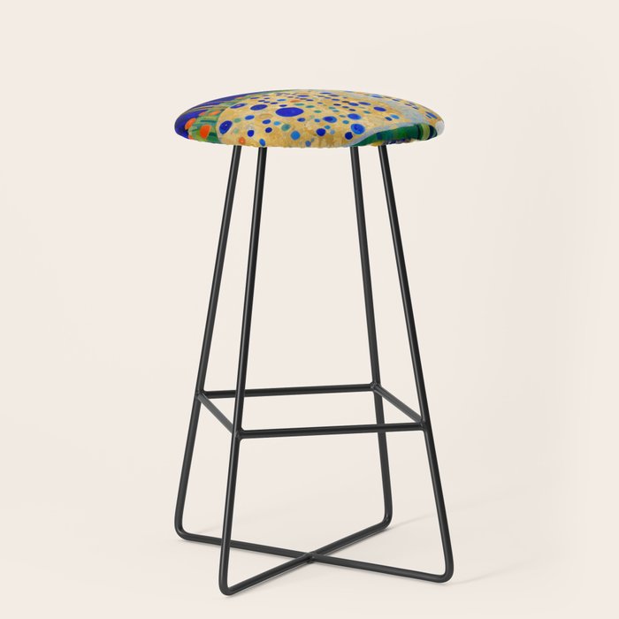 Klimt Tabby Cat in Midnight Garden Stool Gallery Image 1