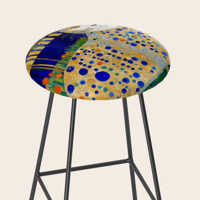 Klimt Tabby Cat in Midnight Garden Stool Gallery Image 2