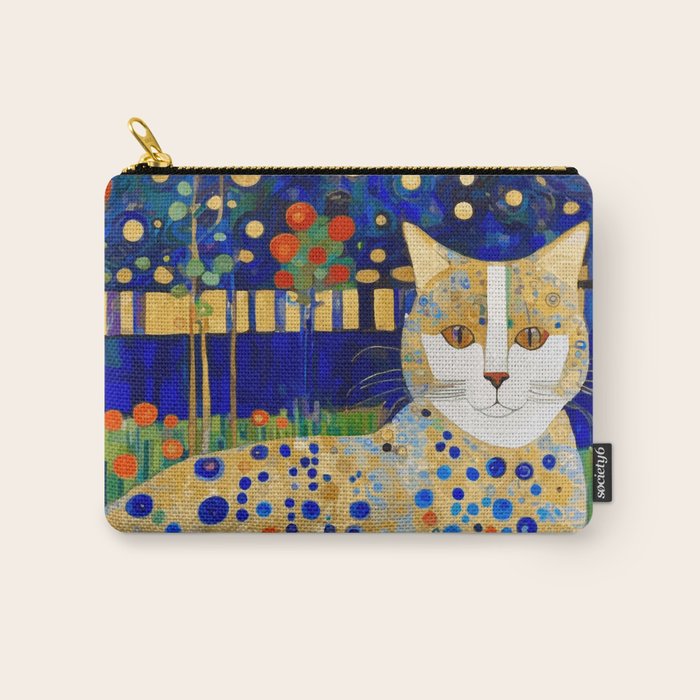Klimt Tabby Cat in Midnight Garden Carry All Pouch Gallery Image 1