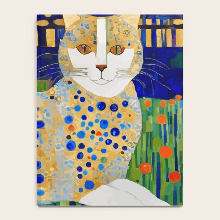 Klimt Tabby Cat in Midnight Garden Notebook Gallery Image 4