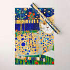 Klimt Tabby Cat in Midnight Garden Wrapping Paper Gallery Image 1