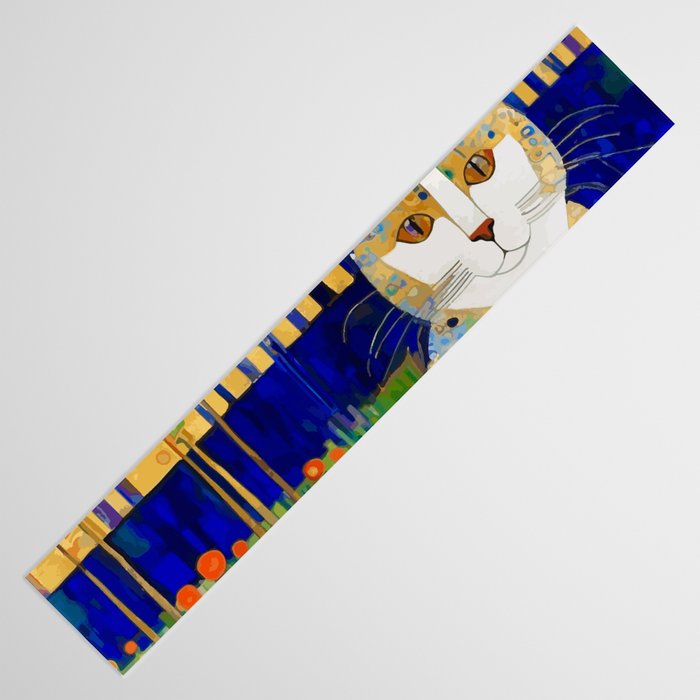 Klimt Tabby Cat in Midnight Garden Table Runner Gallery Image 3