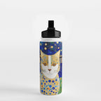 Klimt Tabby Cat in Midnight Garden Water Bottle Gallery Image 2