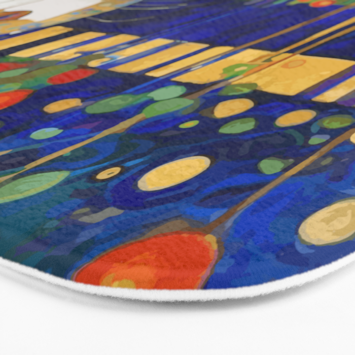 Klimt Tabby Cat in Midnight Garden Bath Mat Gallery Image 3