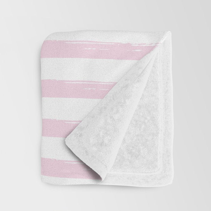 Flamingo & Stripes - Blush Hot Pink Throw Blanket Gallery Image 3