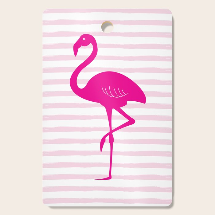 Flamingo & Stripes - Blush Hot Pink Cutting Board Gallery Image 1