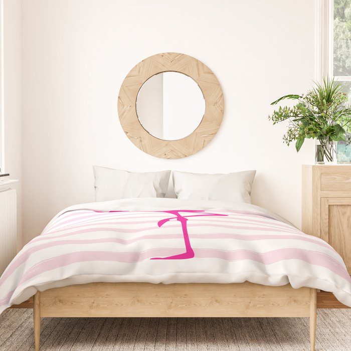 Flamingo & Stripes - Blush Hot Pink Duvet Cover Gallery Image 3