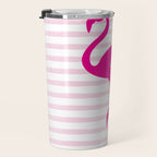 Flamingo & Stripes - Blush Hot Pink Travel Mug Gallery Image 3