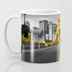 Pittsburgh Pennsylvania Steel City Skyline Bridge Black And White Photography Print Coffee Mug Gallery Image 3