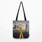 Pittsburgh Pennsylvania Steel City Skyline Bridge Black And White Photography Print Tote Bag Gallery Image 2