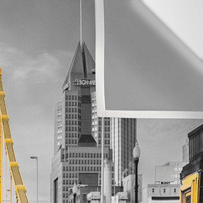 Pittsburgh Pennsylvania Steel City Skyline Bridge Black And White Photography Print Wall Tapestry Gallery Image 3