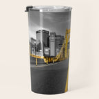 Pittsburgh Pennsylvania Steel City Skyline Bridge Black And White Photography Print Travel Mug Gallery Image 3