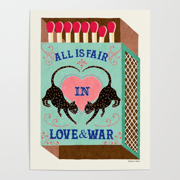 All is Fair in Love and War Vintage Matchbox Mint Chocolate Palette with Leopard Poster Gallery Image 1