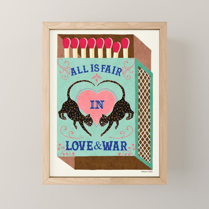 All is Fair in Love and War Vintage Matchbox Mint Chocolate Palette with Leopard Mini Art Print Gallery Image 1