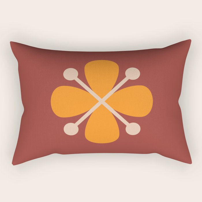 Retro Floral Burst Rectangular Pillow Gallery Image 1