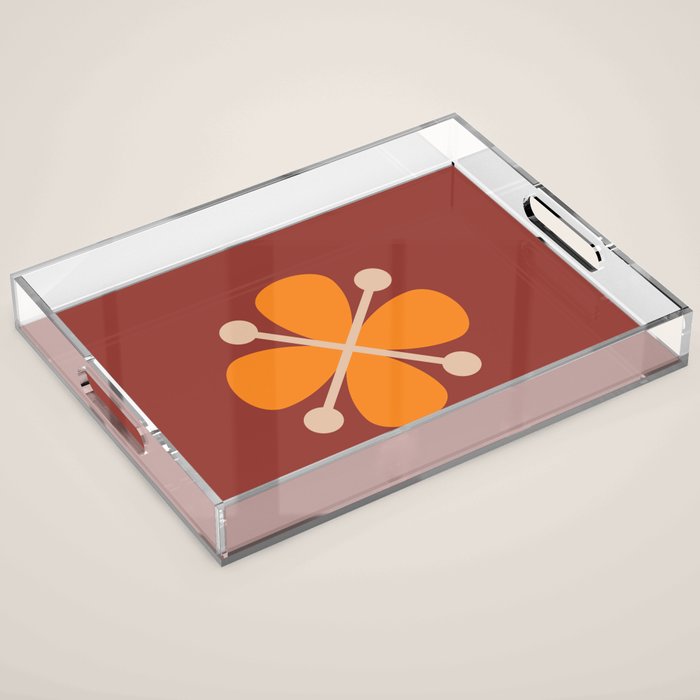 Retro Floral Burst Acrylic Tray Gallery Image 1