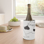 Black and white cat with yarn Wine Chiller Gallery Image 4