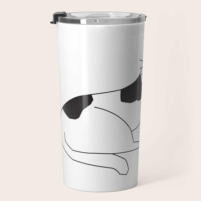Black and white cat with yarn Travel Mug Gallery Image 3