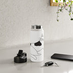 Black and white cat with yarn Water Bottle Gallery Image 4