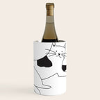 Black and white cat with yarn Wine Chiller Gallery Image 1