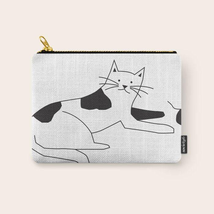 Black and white cat with yarn Carry All Pouch Gallery Image 1
