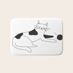 Black and white cat with yarn Bath Mat Gallery Image 1