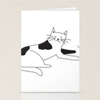 Black and white cat with yarn Stationery Card Gallery Image 2