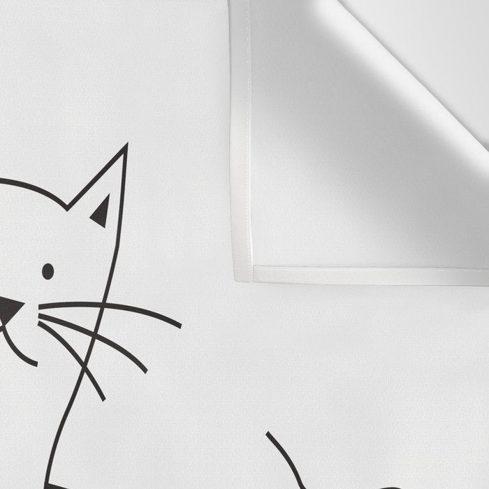 Black and white cat with yarn Wall Tapestry Gallery Image 3