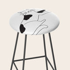 Black and white cat with yarn Stool Gallery Image 2