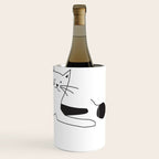 Black and white cat with yarn Wine Chiller Gallery Image 3
